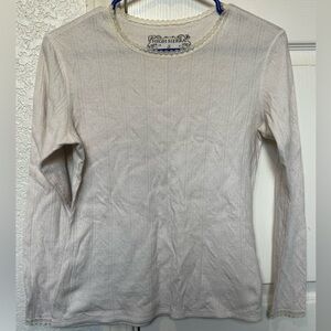 Women's White Long Sleeve Top